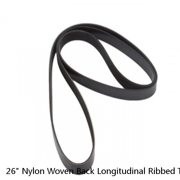 26" Nylon Woven Back Longitudinal Ribbed Top Conveyor Belt 0.079"T x 18'6" #1 small image