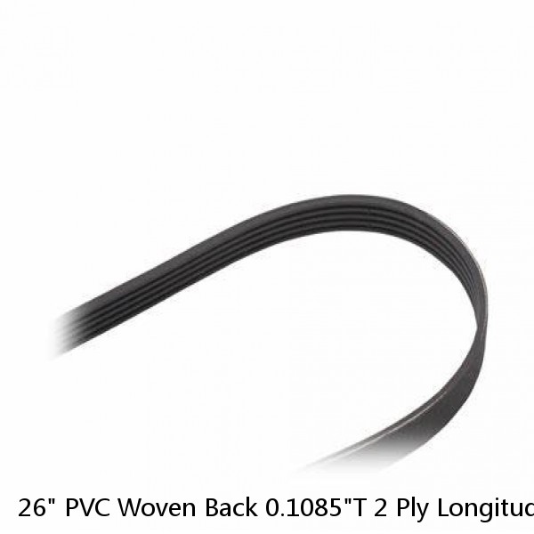 26" PVC Woven Back 0.1085"T 2 Ply Longitudinal Ribbed Incline Conveyor Belt 179' #1 small image