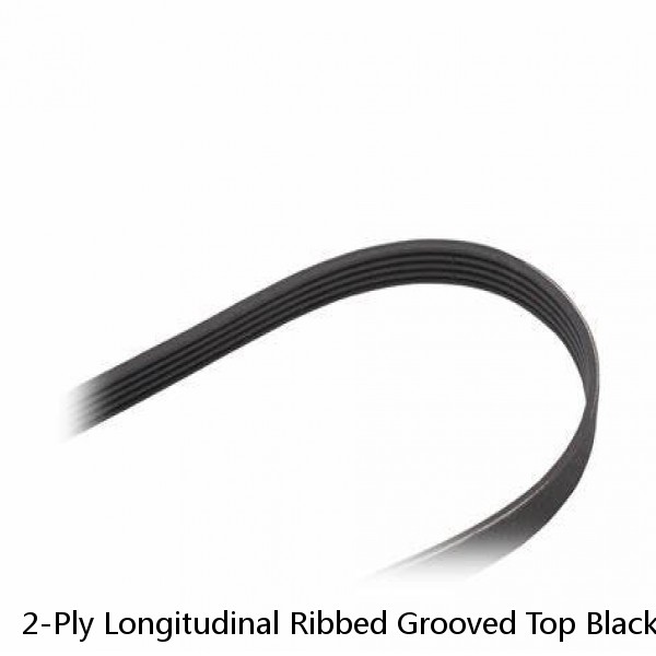 2-Ply Longitudinal Ribbed Grooved Top Black Rubber Conveyor Belt 26"x84" (7') #1 image